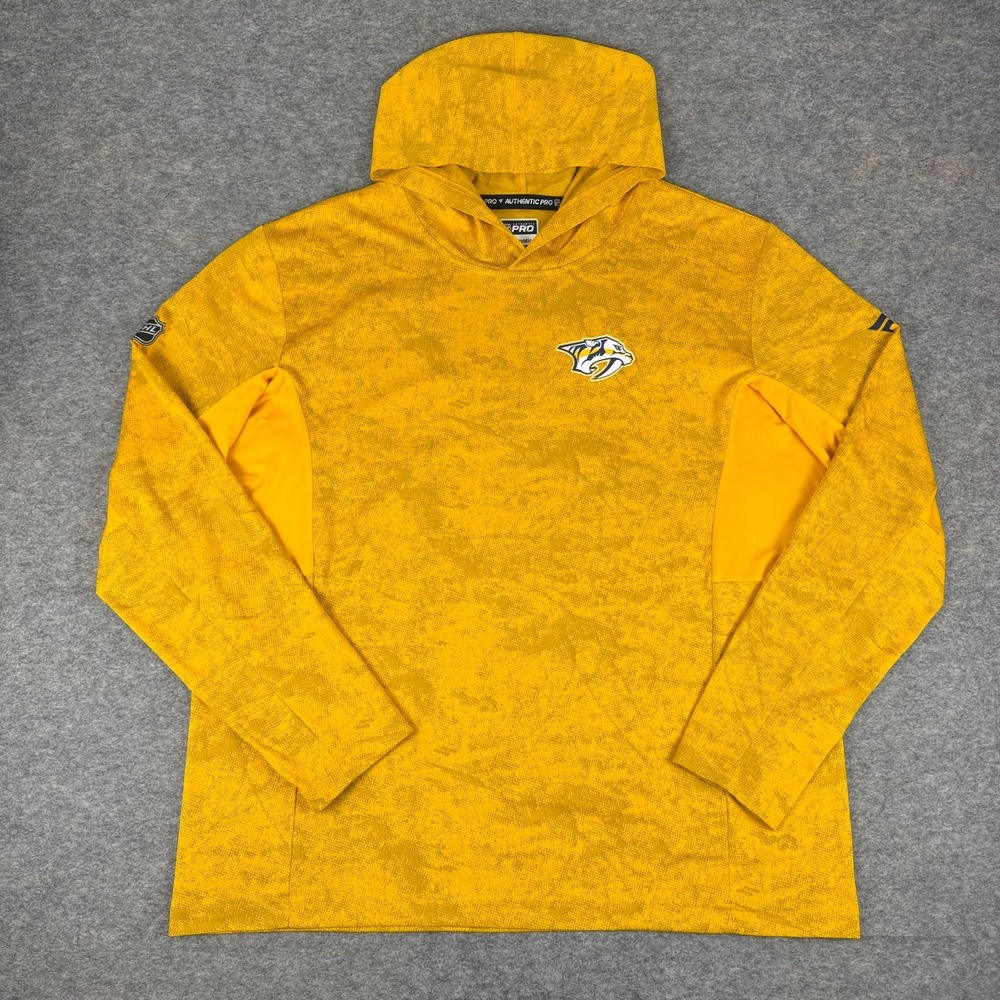 Nashville Predators Pullover Hoodie Fanatics Authentic Pro Gold Mens 2XL XXL